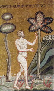 Adam dans le jardin d’Eden Gn 2 A10 Mosaïque byzantine Monreale