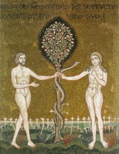Adam et Eve mangent le fruit défendu Gn 3 A14 Mosaïque byzantine Monreale
