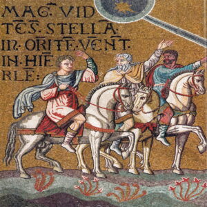 Arrivée des mages Mt2 7 Mosaïque byzantine Monreale