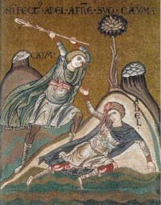 Caïn tue Abel Gn4 A18 Mosaïque byzantine Monreale