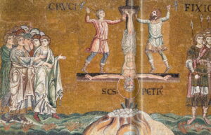 Crucifixion de Pierre 1P5 N10 Mosaïque byzantine Monreale