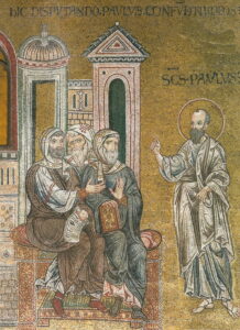 Dispute de Paul avec les judéens P8 Mosaïque byzantine Monreale