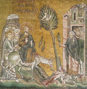 Entrée de Jésus à Jérusalem Lc19 24 Mosaïque byzantine Monreale