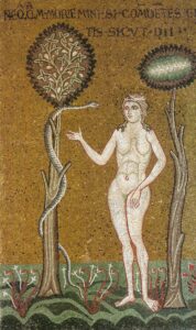 Eve tentée par le serpent Gn3 A13 Mosaïque byzantine Monreale