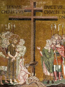 Jésus conduit à la croix Mt 26 30 Mosaïque byzantine Monreale