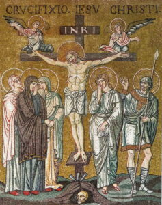 Jésus crucifié Lc 23 31 Mosaïque byzantine Monreale