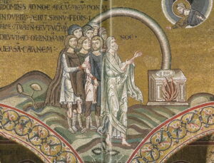 L’Alliance de Dieu avec Noé l’arc-en-ciel Gn 9 A26 Mosaïque byzantine Monreale