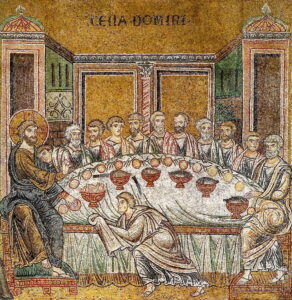 Le dernier repas Ste Cène Lc22 25 Mosaïque byzantine Monreale 2