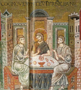 Les disciples d’Emmaüs Lc24 – 2 le repas 38 Mosaïque byzantine Monreale