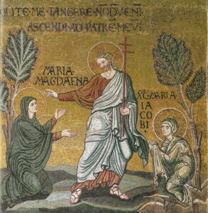 Marie-Madeleine et Jésus ressuscité Ne me touche pas Jn20 36 Mosaïque byzantine Monreale