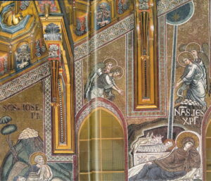 Naissance de Jésus Lc2 5 Mosaïque byzantine Monreale