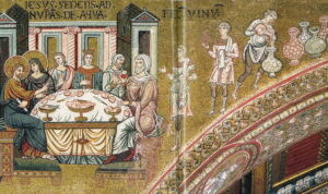 Noces de Cana Jn2 18 Mosaïque byzantine Monreale