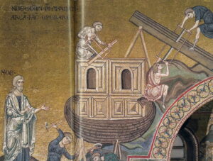 Noé construit l’arche Gn 6 Mosaïque byzantine Monreale