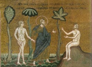 Présentation d’Eve à Adam par le Christ Gn2 A12 Mosaïque byzantine Monreale