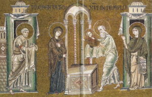 Présentation de Jésus au temple Lc2 13 Mosaïque byzantine Monreale