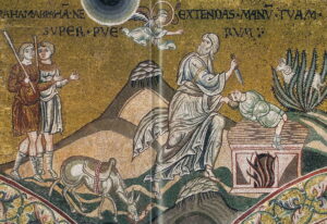 Sacrifice d’Isaac Gn22 Mosaïque byzantine Monreale