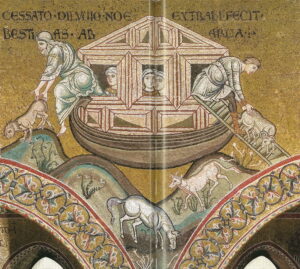 Sortie des animaux de l’arche de Noé Gn 8 A25 Mosaïque byzantine Monreale