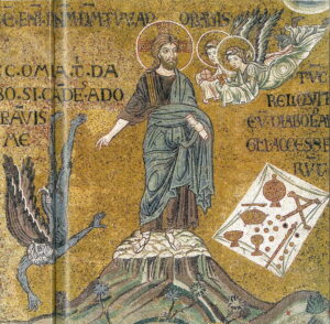 Tentations de Jésus 3 Se prosterner Mt4 17 Mosaïque byzantine Monreale