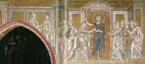 Thomas et Jésus ressuscité Jn20 41 Mosaïque byzantine Monreale